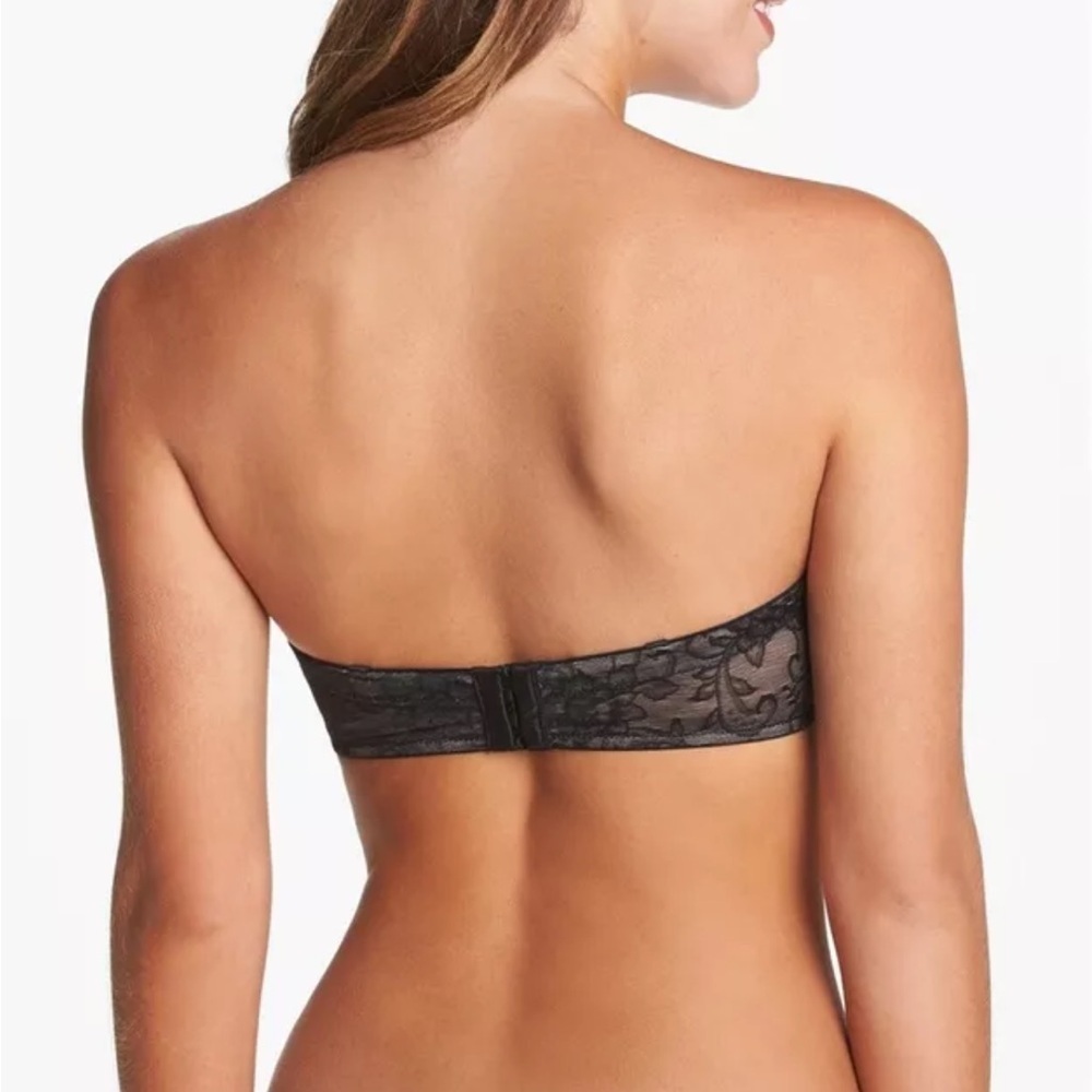 NATORI Calais Strapless Bra black & tan lace Size 32DD - Picture 3 of 8
